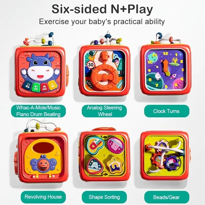 6-in-1 Multifunctional Musical Activity Cube for Kids
