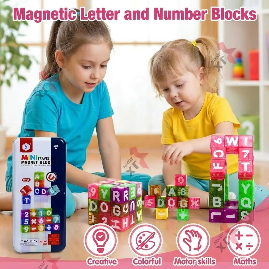 40 PCS Alphabet Mini Magnetic Building Blocks
