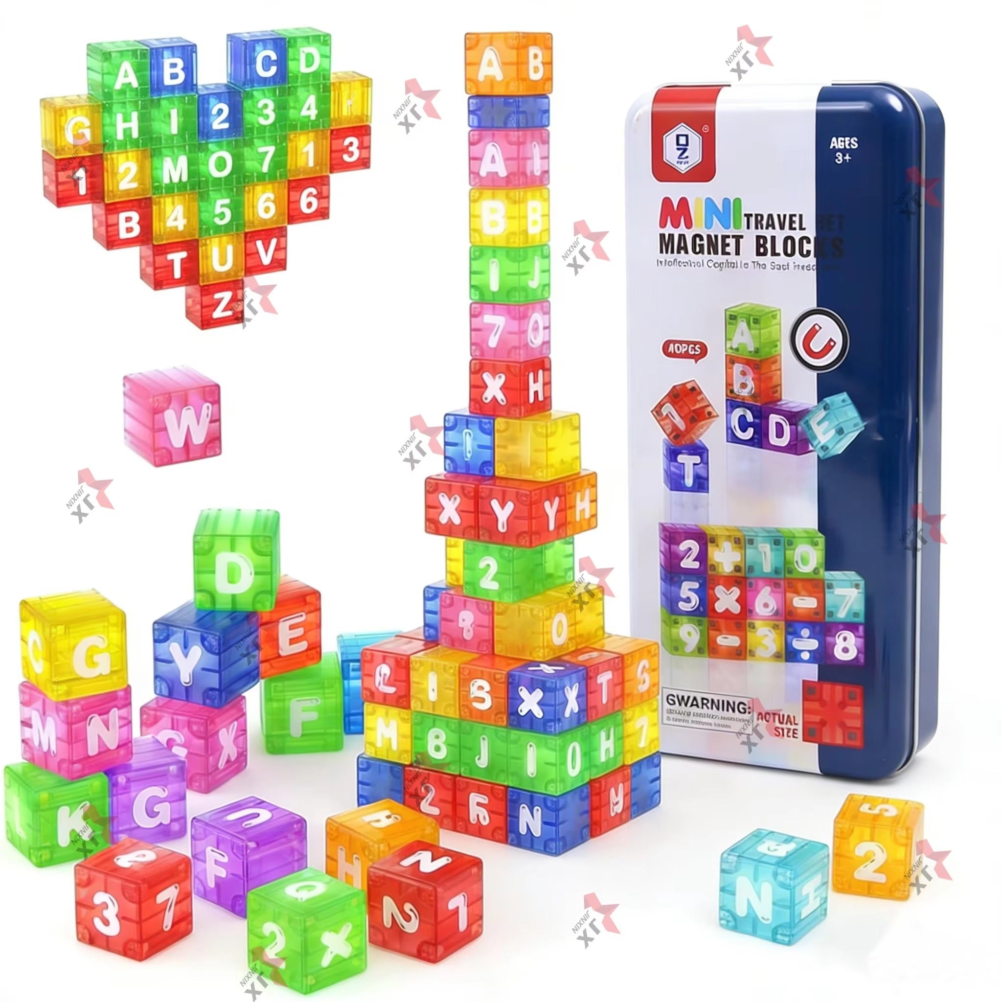 40 PCS Alphabet Mini Magnetic Building Blocks