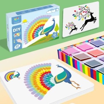 🎨 Finger Paints & Doodle Art Book Set – 24 Colors