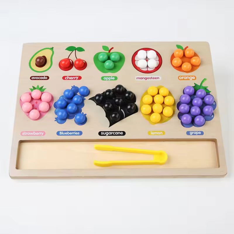 STEM Montessori Wooden Fruit Sorting Puzzle Board