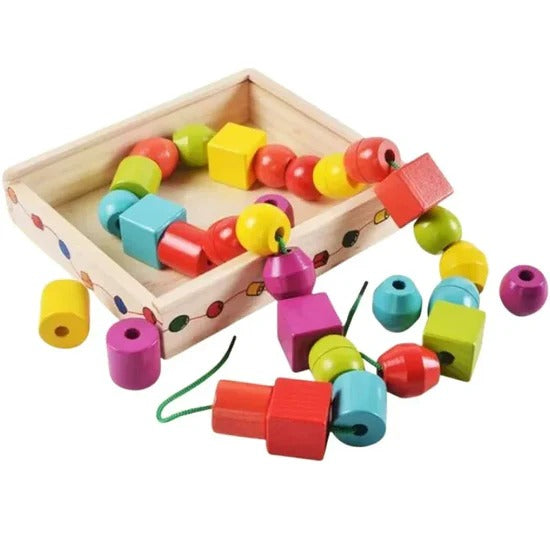 Wooden Beads Lacing Set