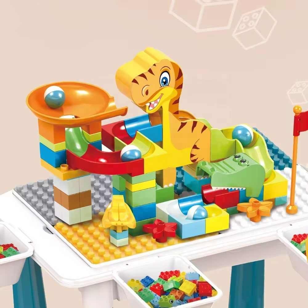 Dinosaur Building Block Table with Chair – 72 Pcs of Endless Fun!