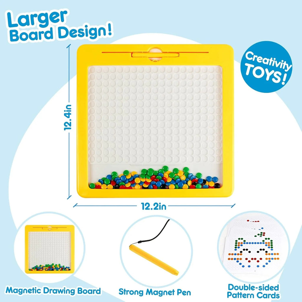 Magnetic Bead Drawing Board with Pattern Cards & Pen