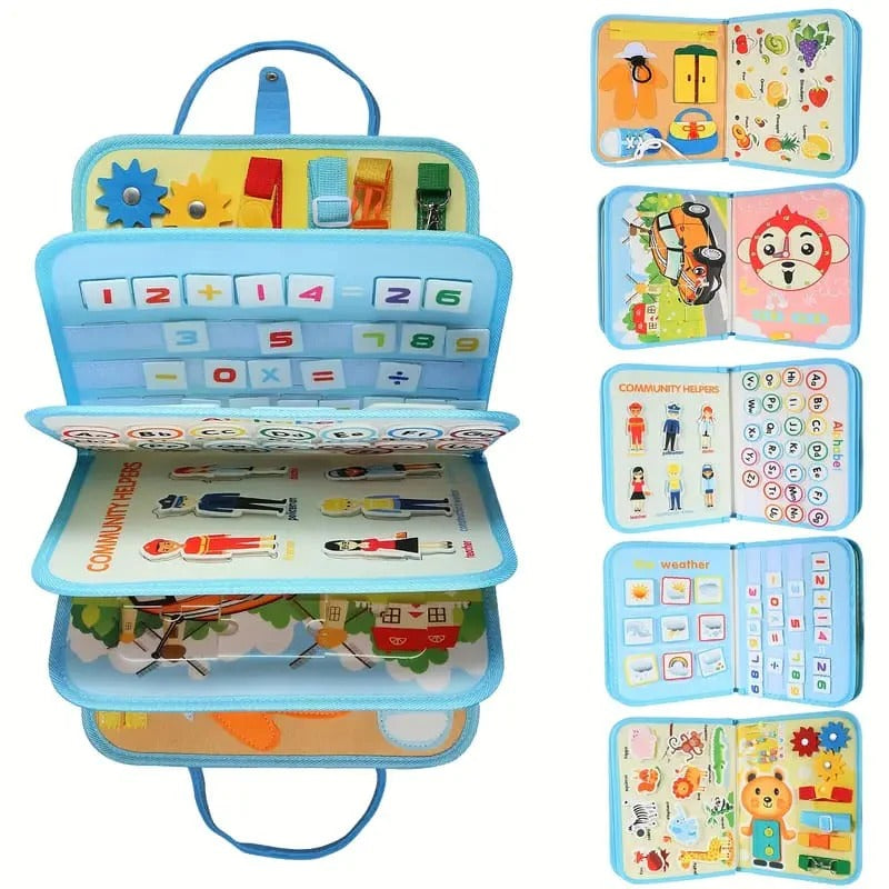 Multiple Sensory Activity Busy Book for Toddlers - 10 Sided