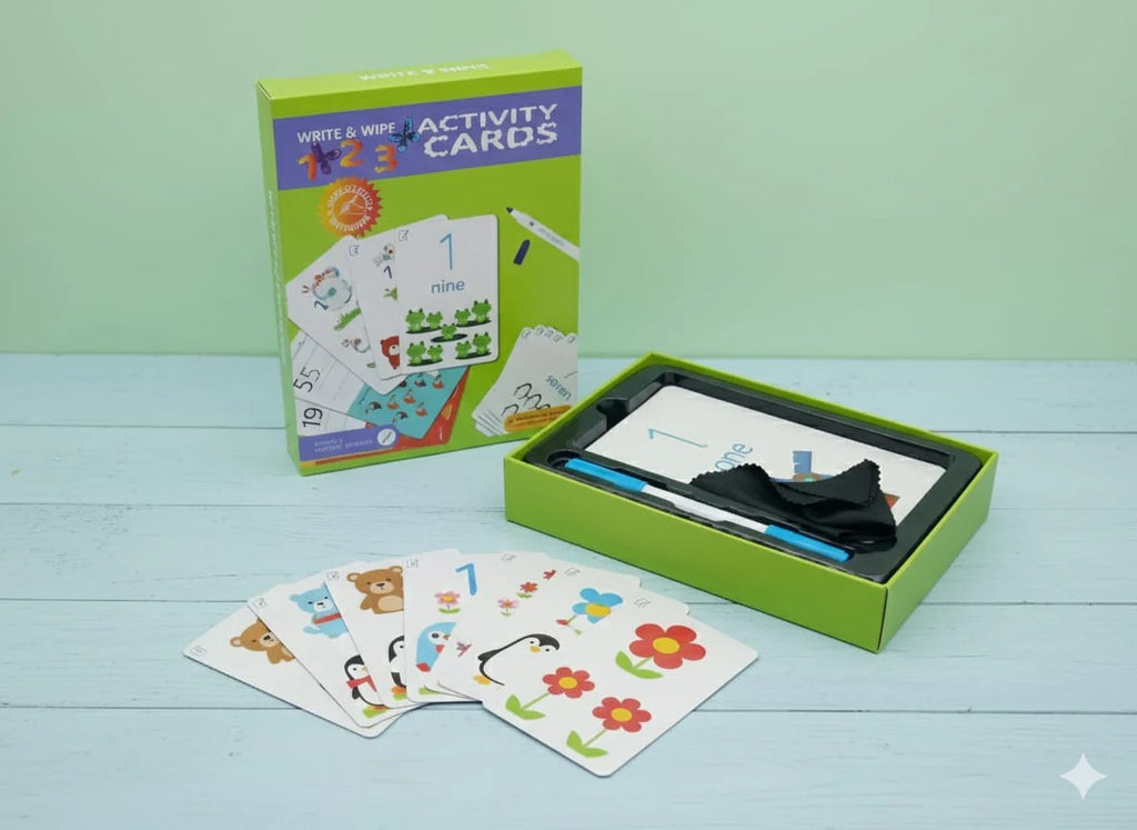 ABC, 123 & Word Write and Wipe Activities Cards