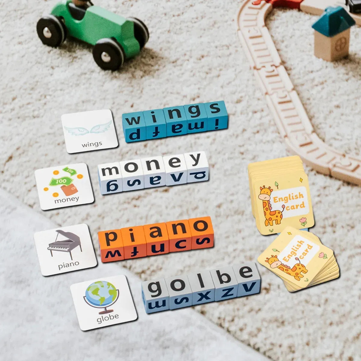 Early Education Wooden Spelling Blocks Game with Buzzer