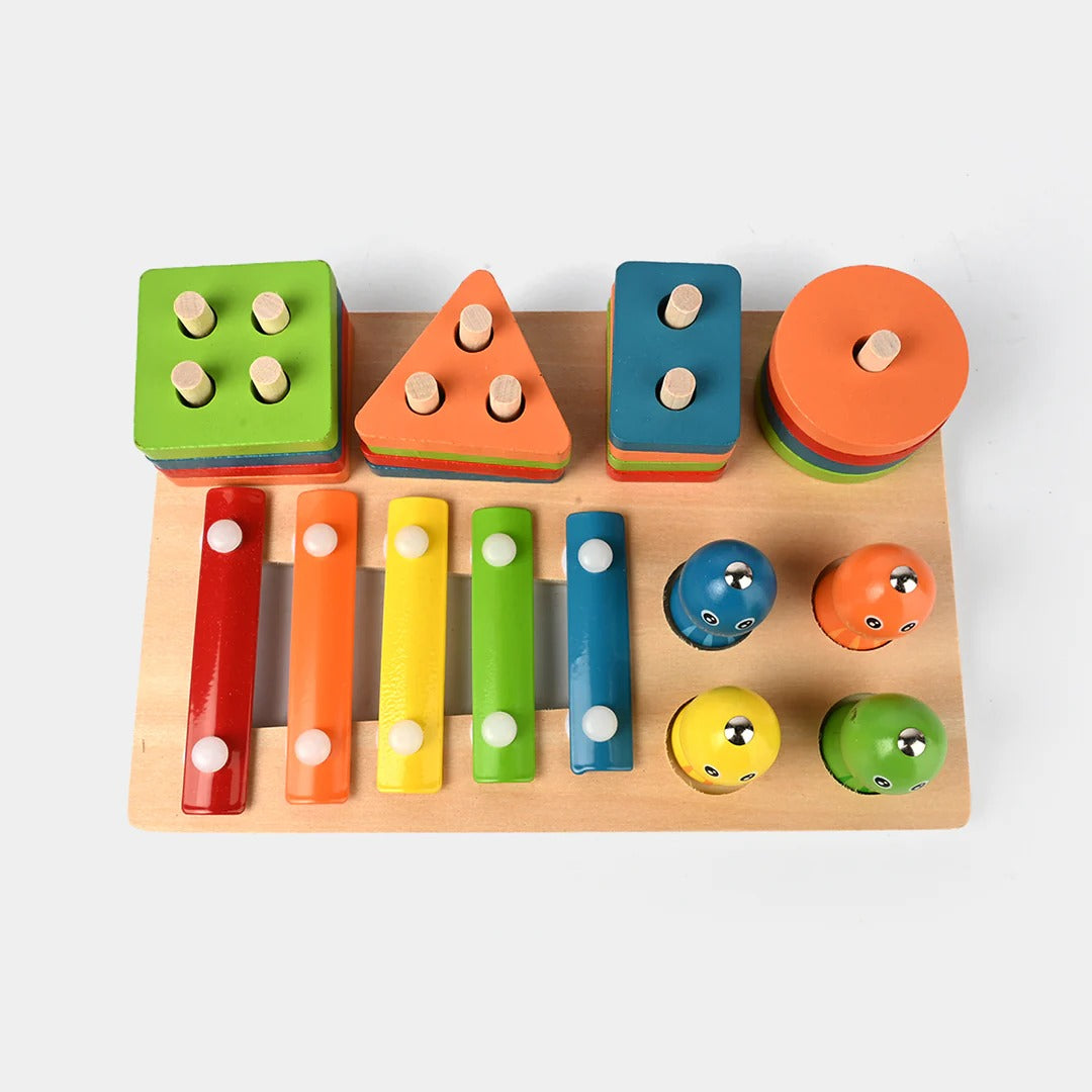 3-in-1 Wooden Montessori Playset – Sorting, Fishing & Xylophone