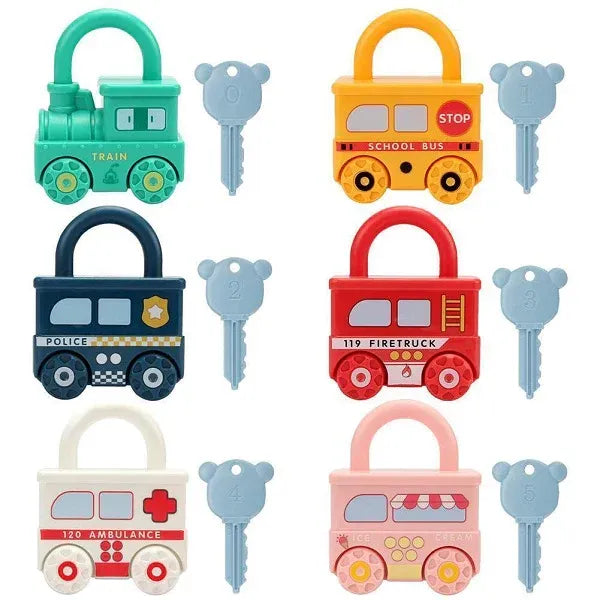 Montessori Lock & Key Car Learning Set
