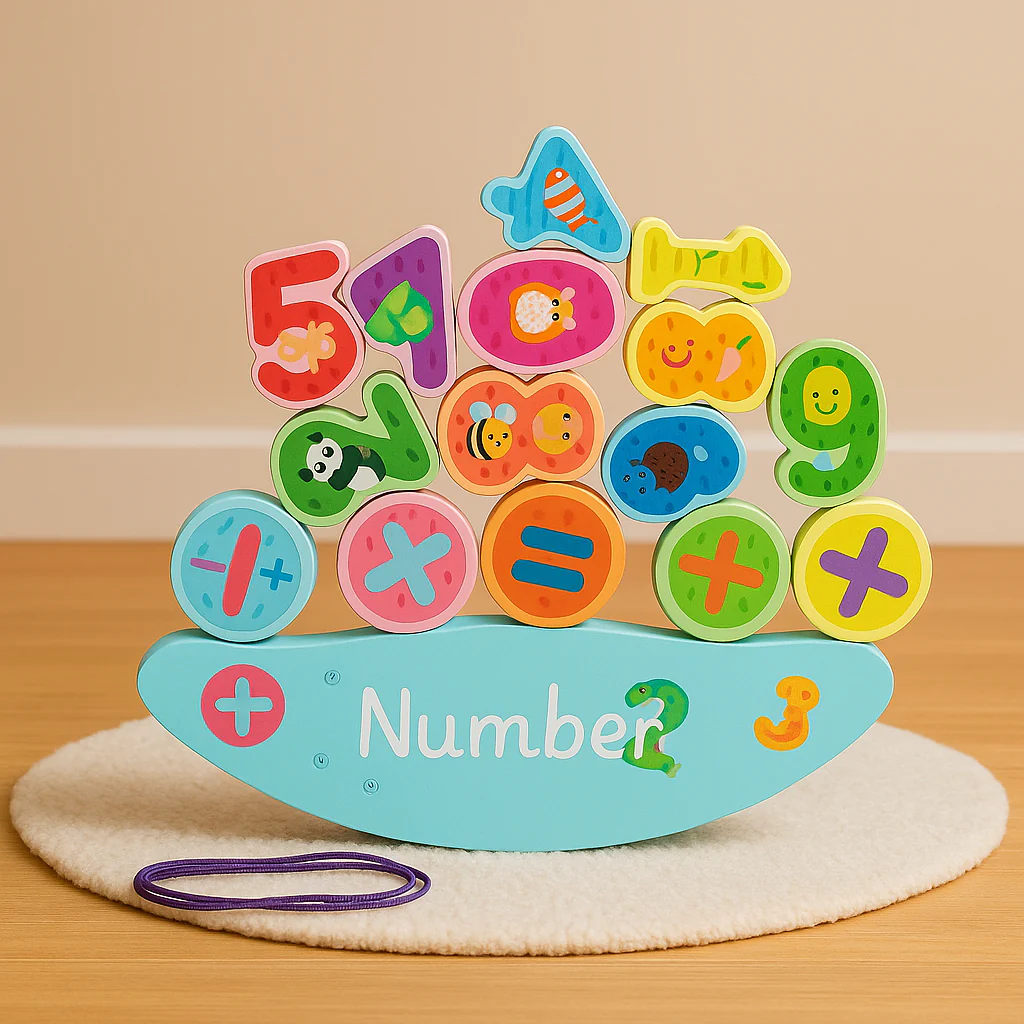 Wooden Balancing & Lacing Activity Set