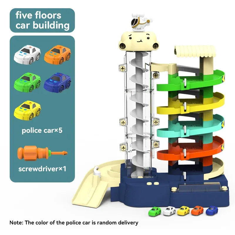 Multi-Level Parking Playset with Elevator, Tracks & Lights