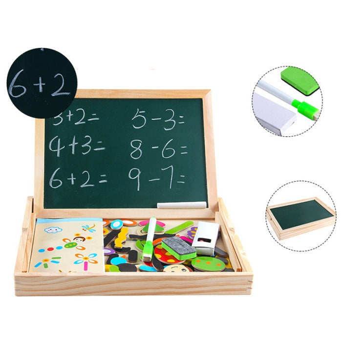 2 in 1 Montessori Magnetic Puzzle & Drawing Board
