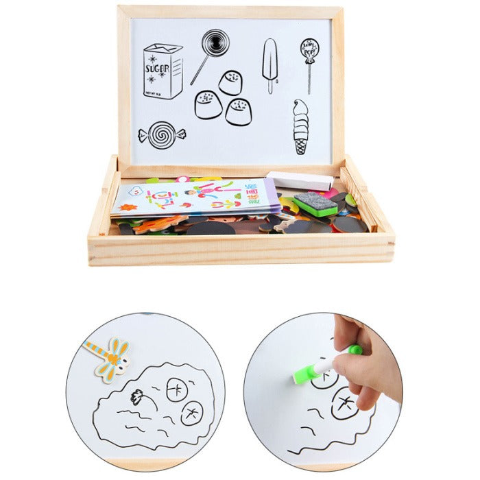 2 in 1 Montessori Magnetic Puzzle & Drawing Board