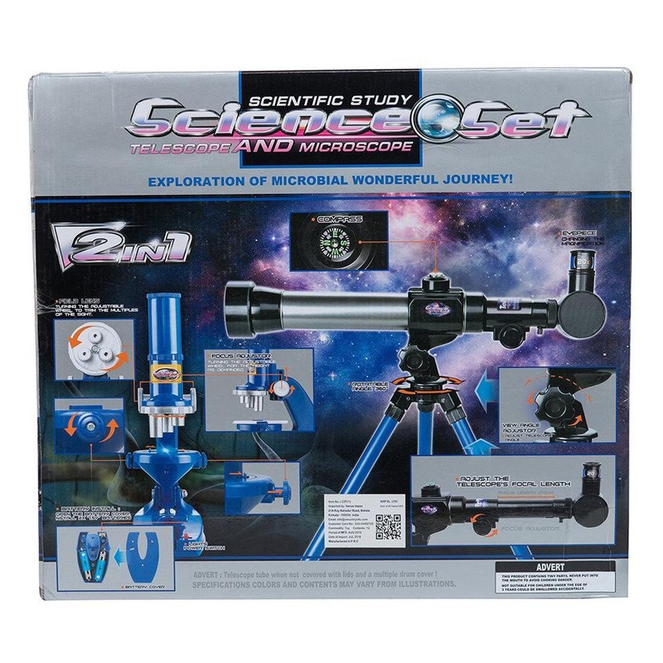 Telescope And Microscope Combo Set For Kids