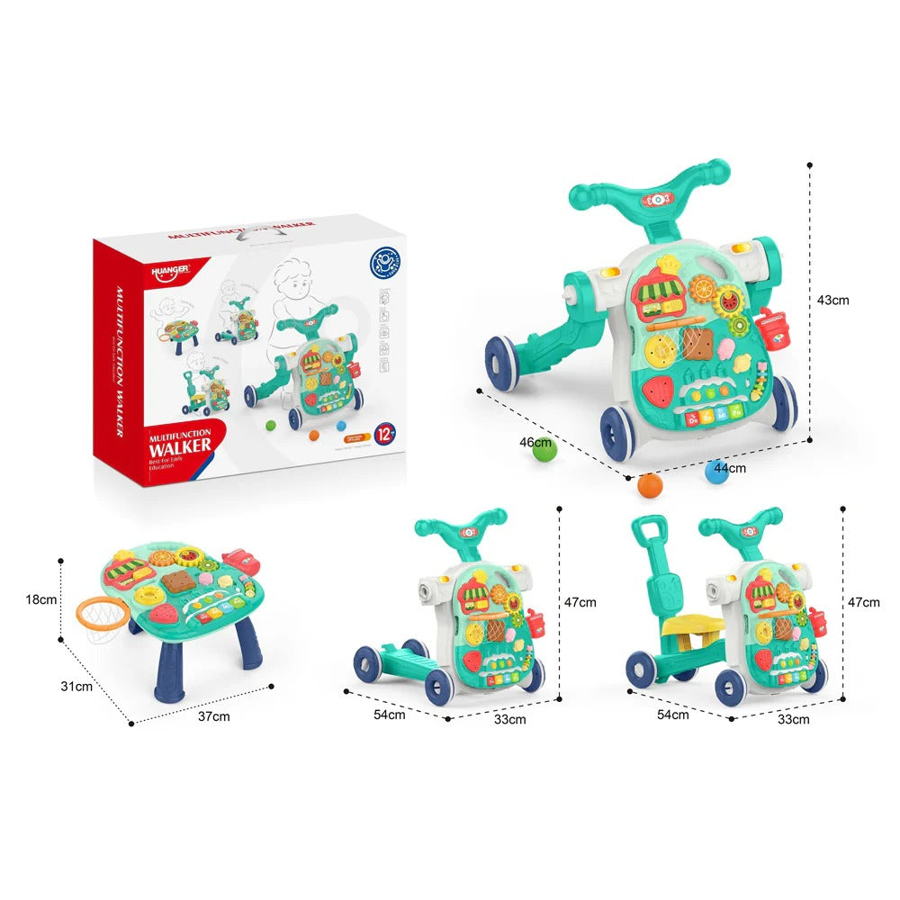 4-in-1 Multifunction Baby Walker, Game Table & Baby Scooter