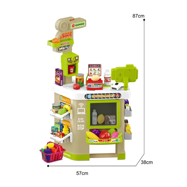 Pretend Play Supermarket Shopping Set – 67 PCS