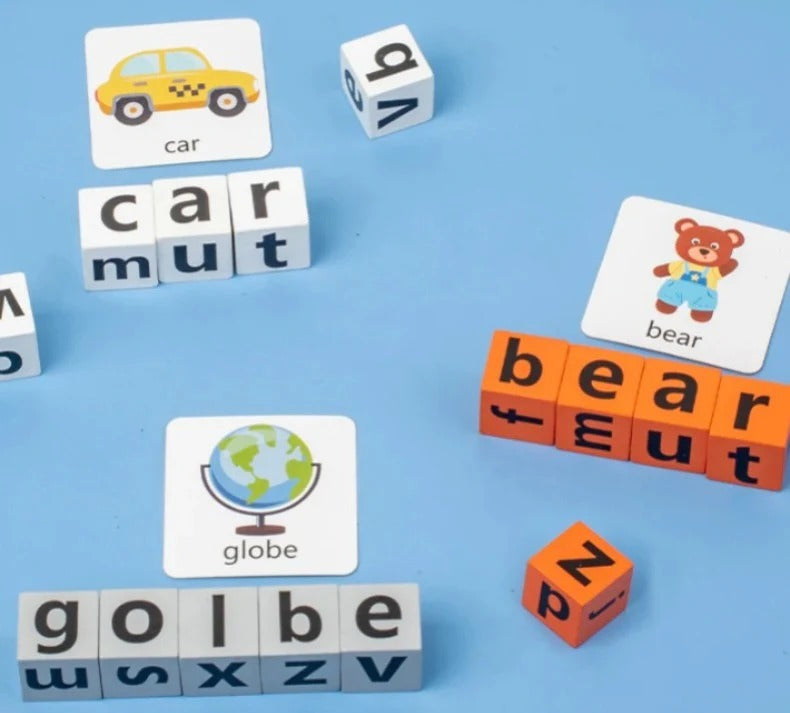 Early Education Wooden Spelling Blocks Game with Buzzer