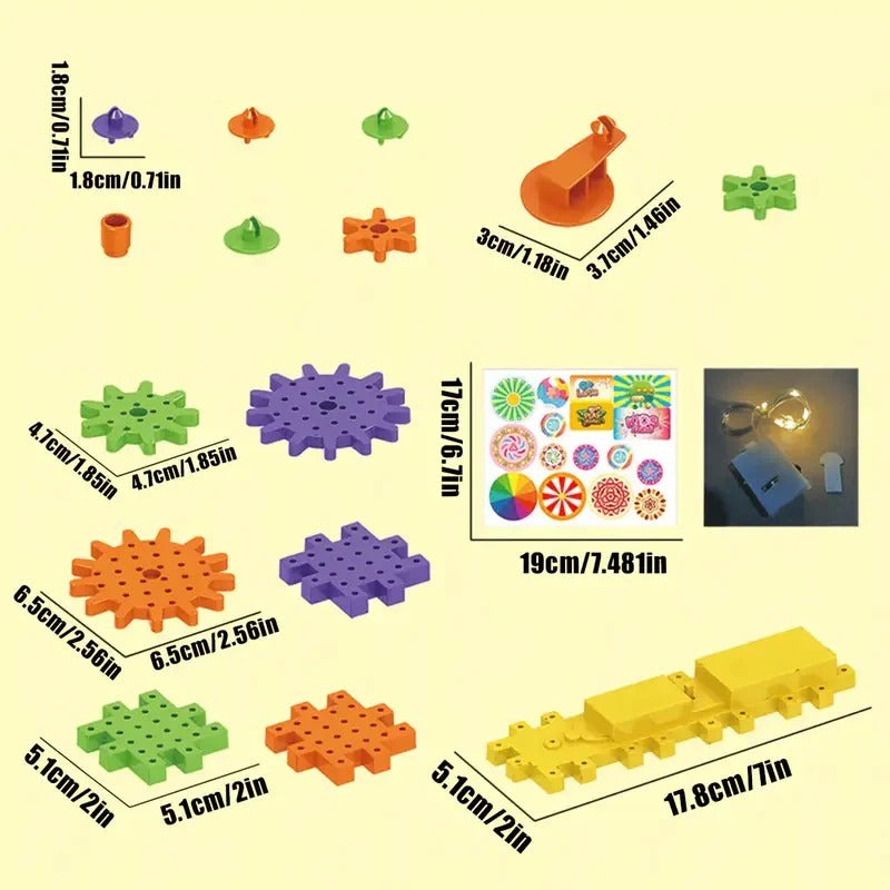 DIY Electric Gear Building Blocks – 80+ Pieces