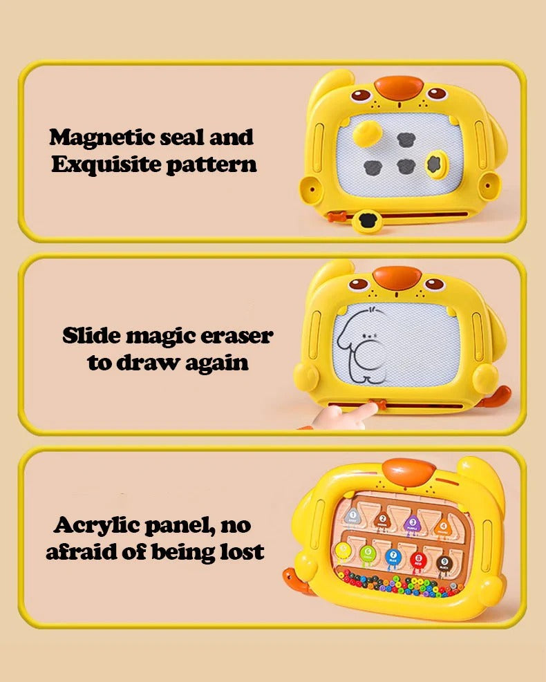 Puppy Drawing Slate & Magnetic Number Color Maze Game