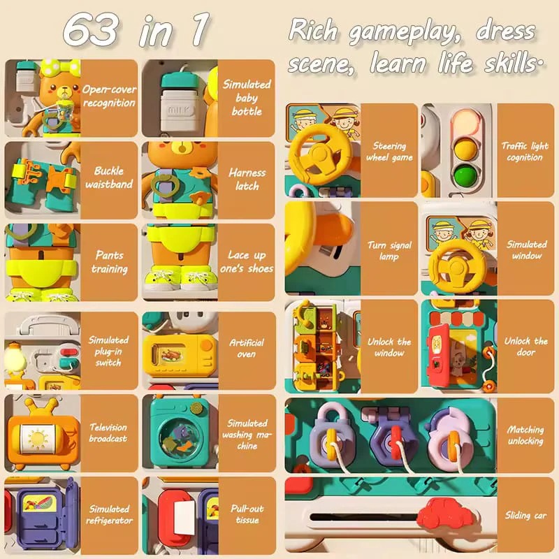Multi-activity Sensory Light and Sound Busy Board