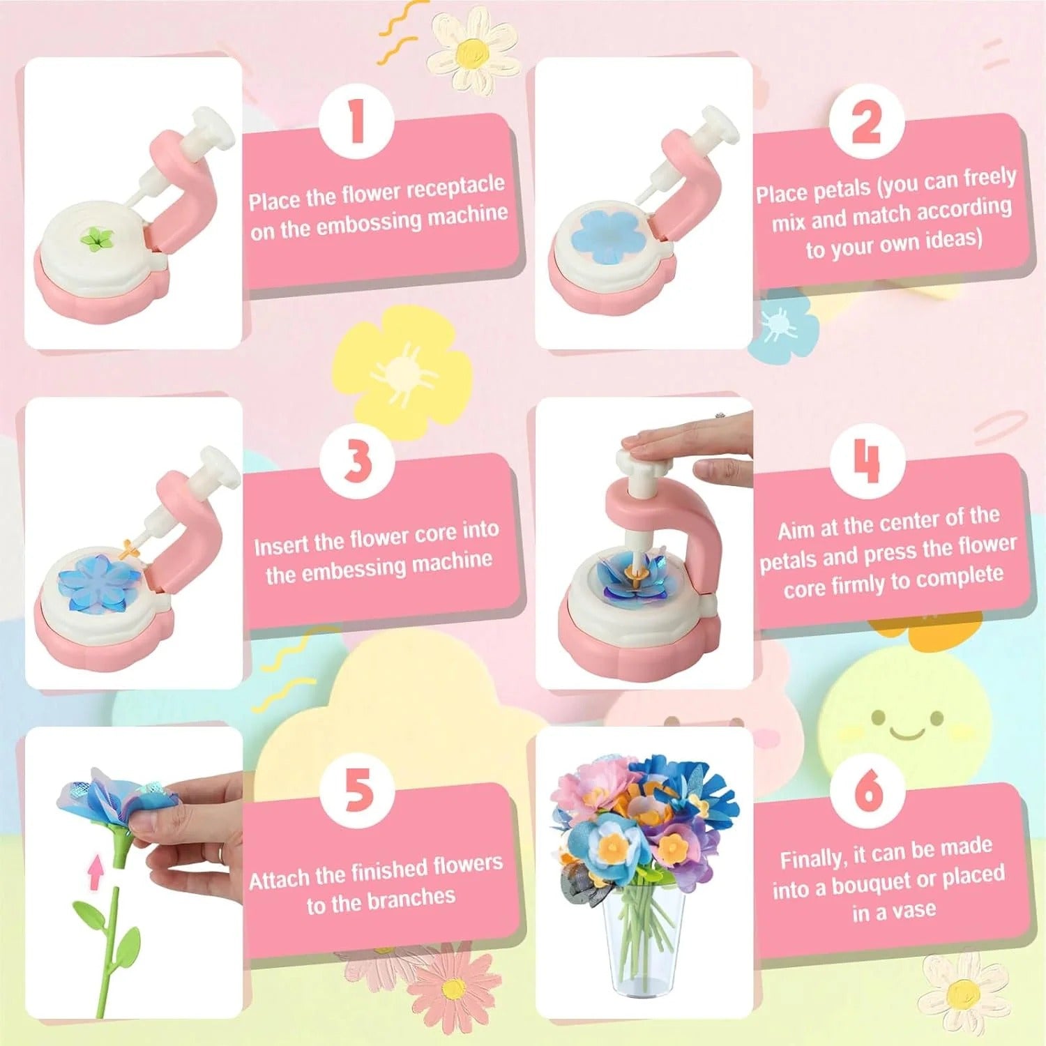 DIY Flower Craft Fabric Bouquet Making Spinning Machine Set