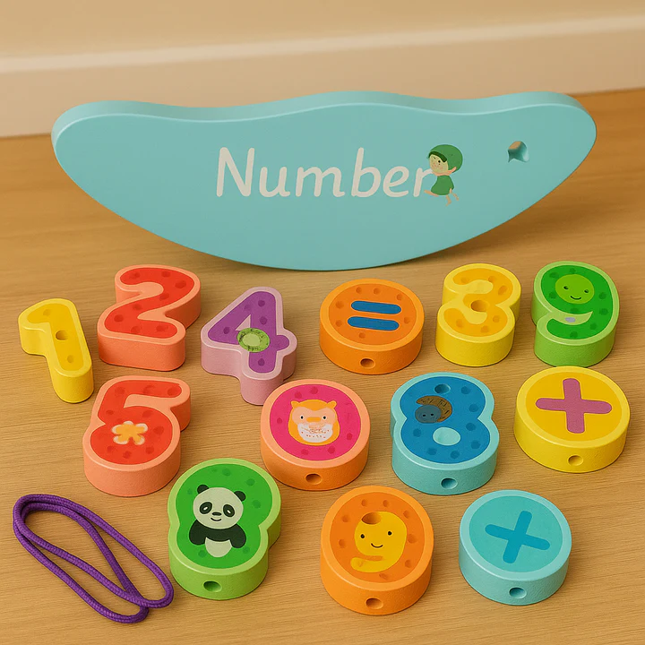 Wooden Balancing & Lacing Activity Set