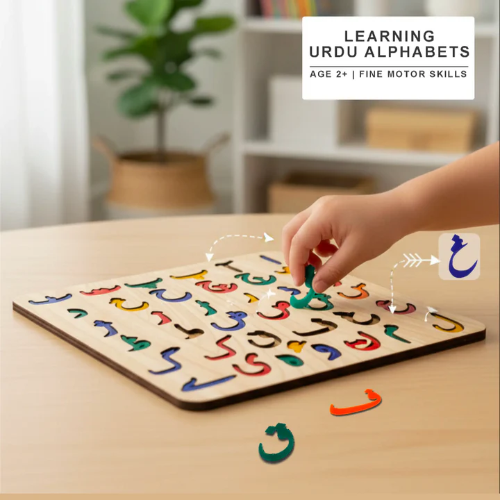 Wooden Urdu Alphabets Sorting Board