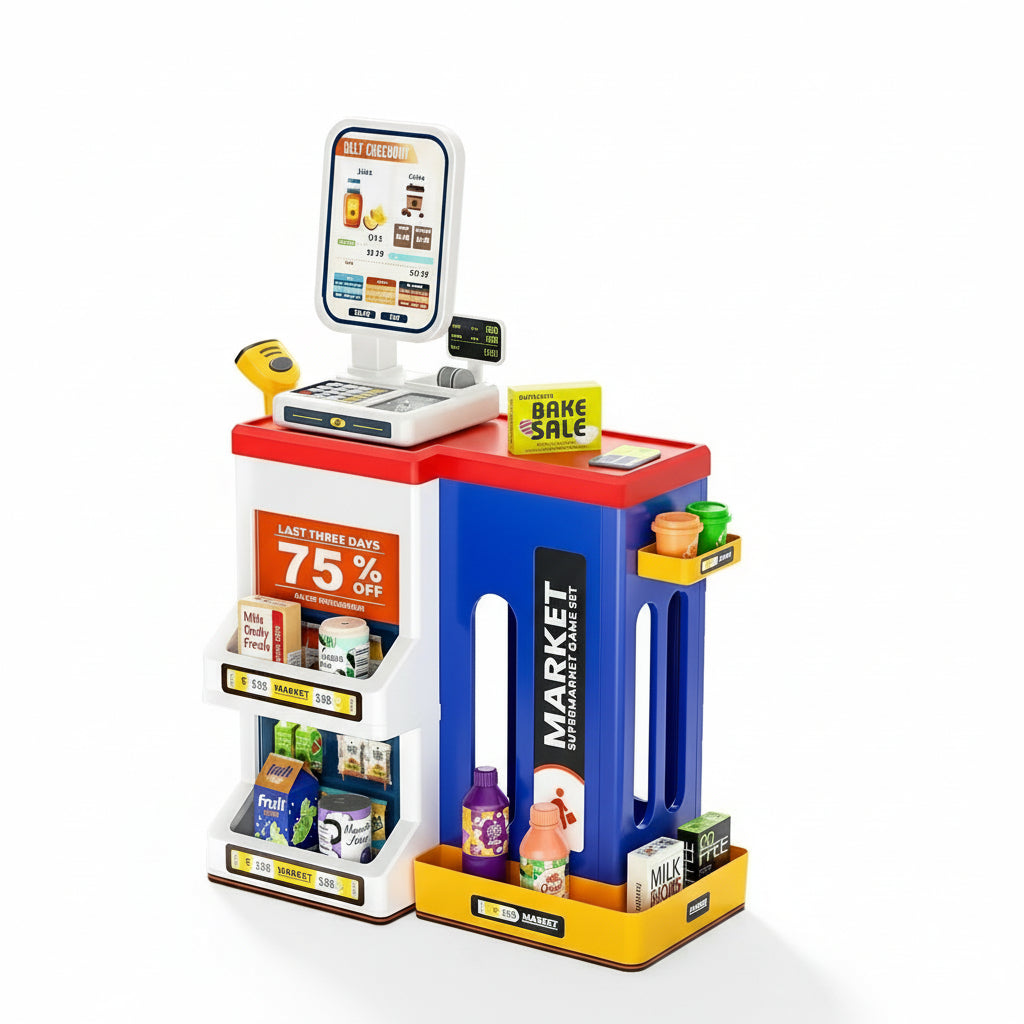 Pretend Play Realistic Shopping Fun Supermarket Set