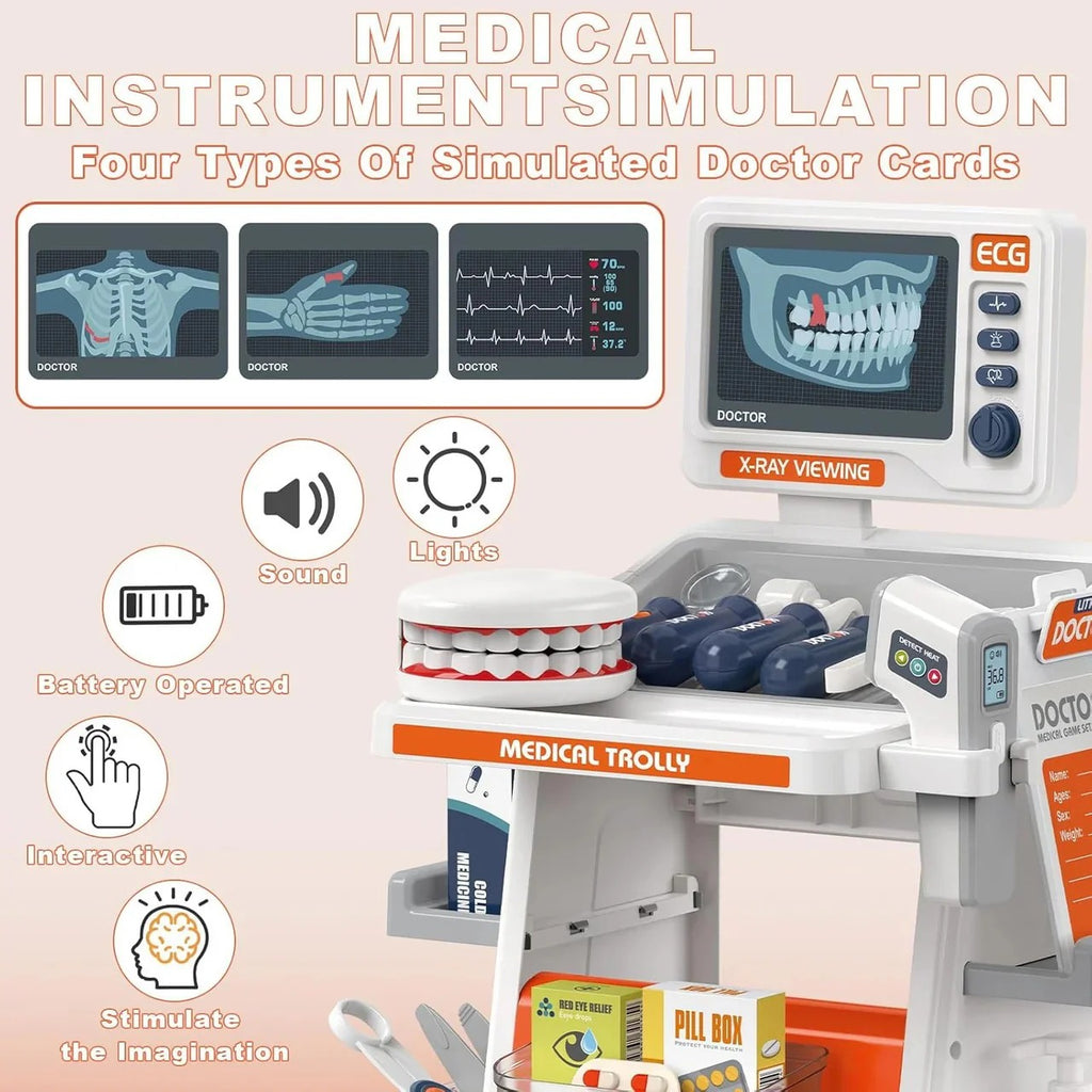 Realistic Medical Trolley Playset