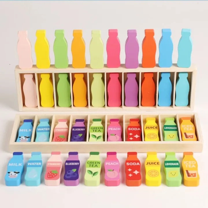 Wooden Cup Matching Game – Color Sorting & Memory Learning Toy