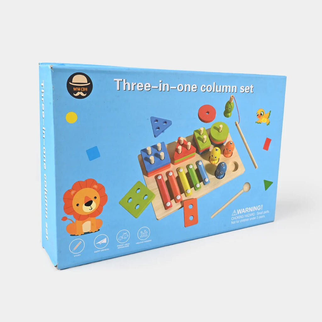 3-in-1 Wooden Montessori Playset – Sorting, Fishing & Xylophone