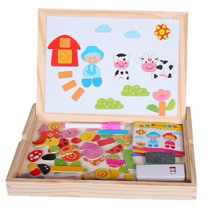 2 in 1 Montessori Magnetic Puzzle & Drawing Board