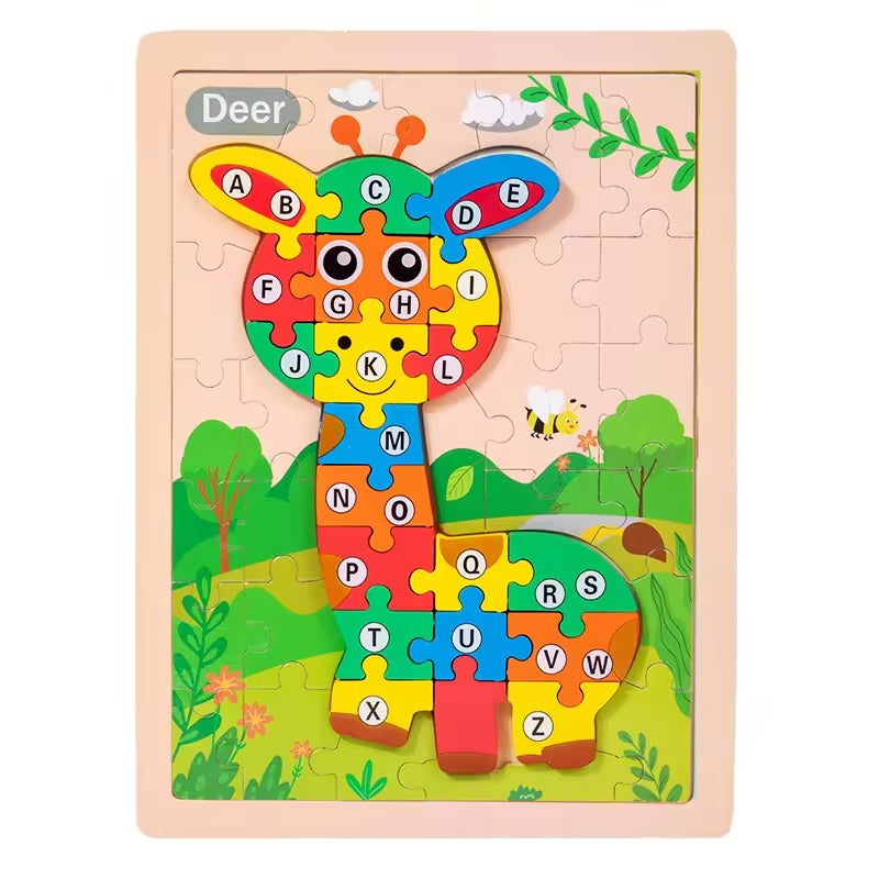 Wooden 3D Number & Sorting Puzzle 1 Piece (Assorted Designs)