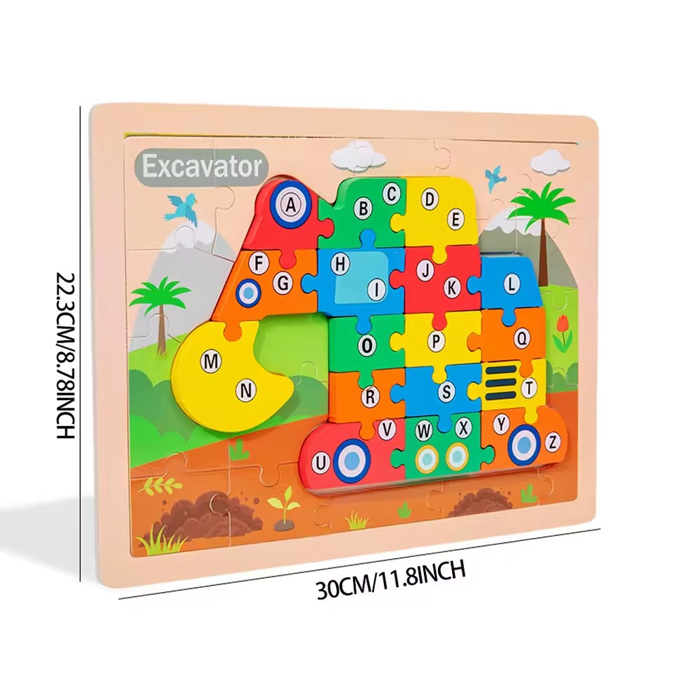 Wooden 3D Number & Sorting Puzzle 1 Piece (Assorted Designs)