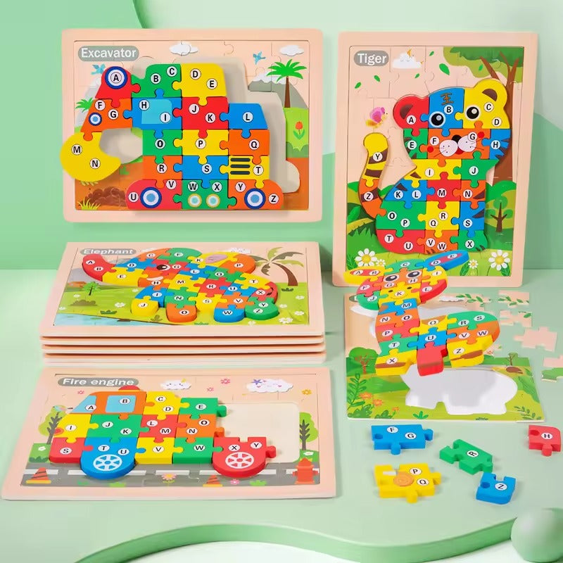 Wooden 3D Number & Sorting Puzzle 1 Piece (Assorted Designs)