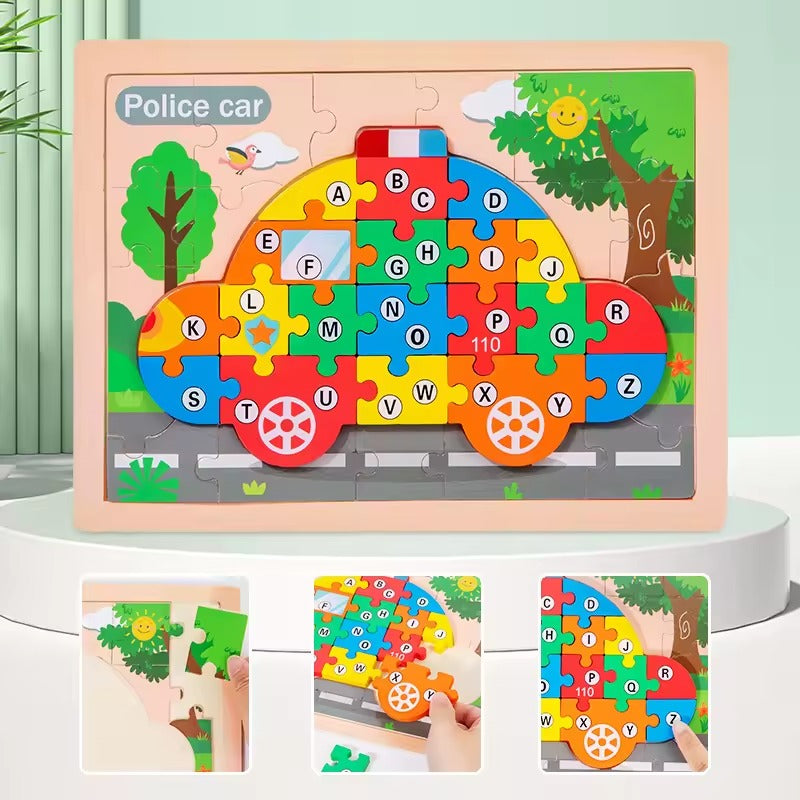 Wooden 3D Number & Sorting Puzzle 1 Piece (Assorted Designs)