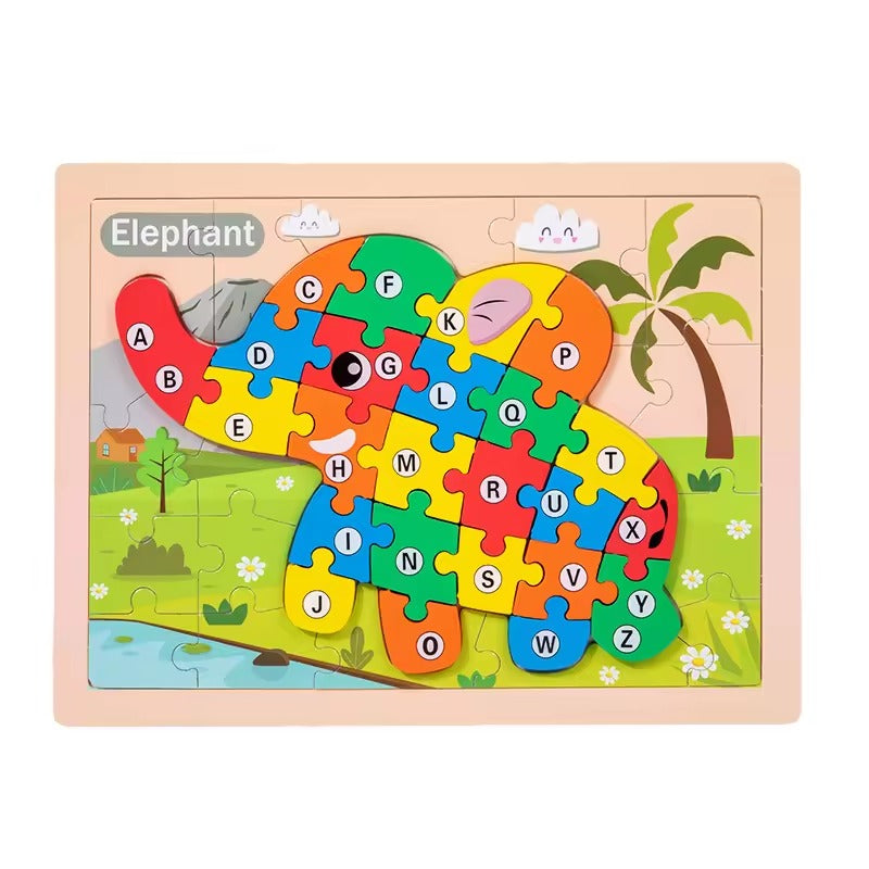 Wooden 3D Number & Sorting Puzzle 1 Piece (Assorted Designs)