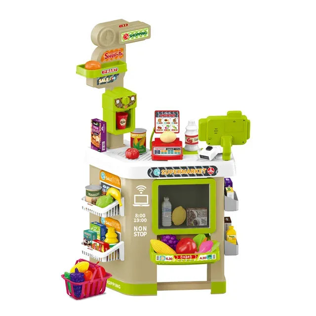 Pretend Play Supermarket Shopping Set – 67 PCS