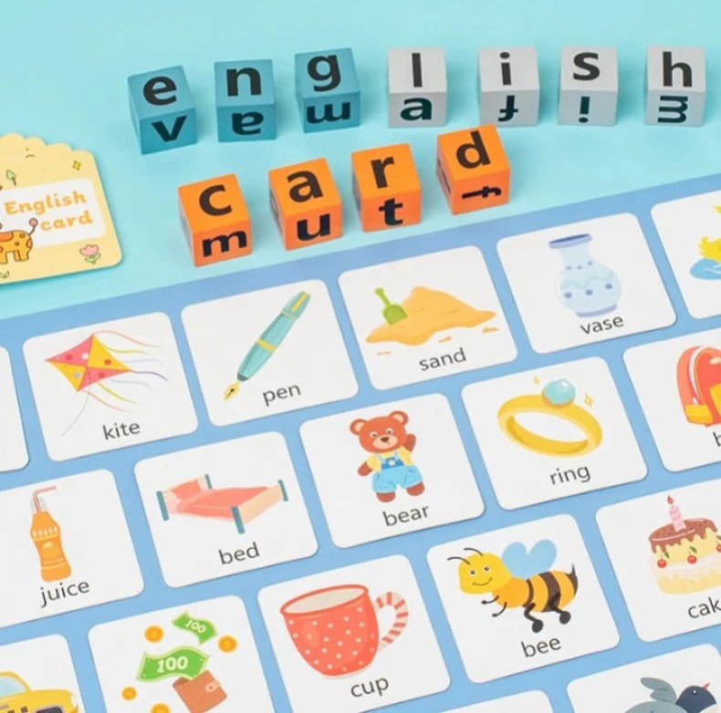 Early Education Wooden Spelling Blocks Game with Buzzer