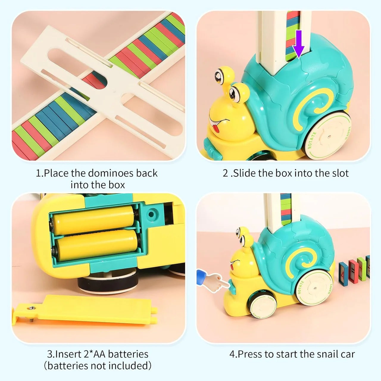Domino Laying Snail Train