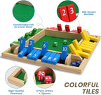 Wooden Shut The Box Board Game – 4 Players with Dice