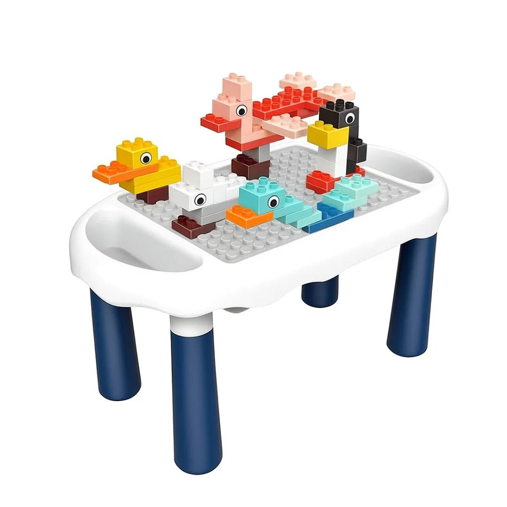 2-in-1 Kids Play Table with Building Blocks – 47 Pieces