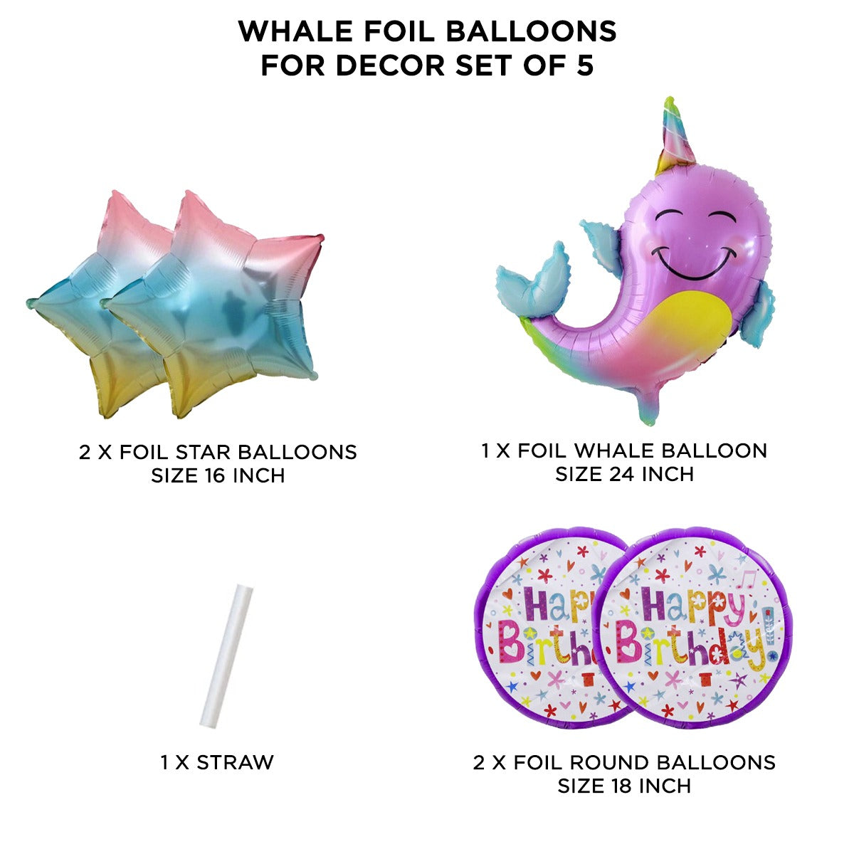 Foil balloons Set ( Assorted Designs)