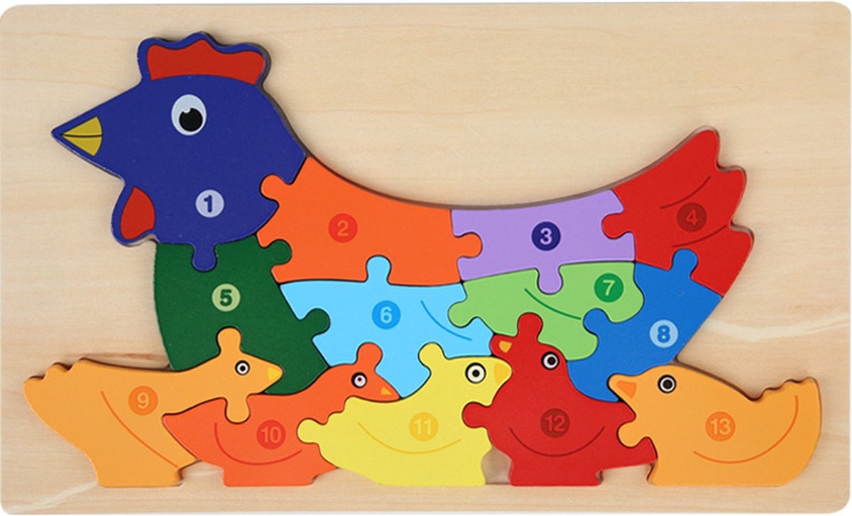 Wooden 3D Number & Sorting Puzzle 1 Piece (Assorted Designs)