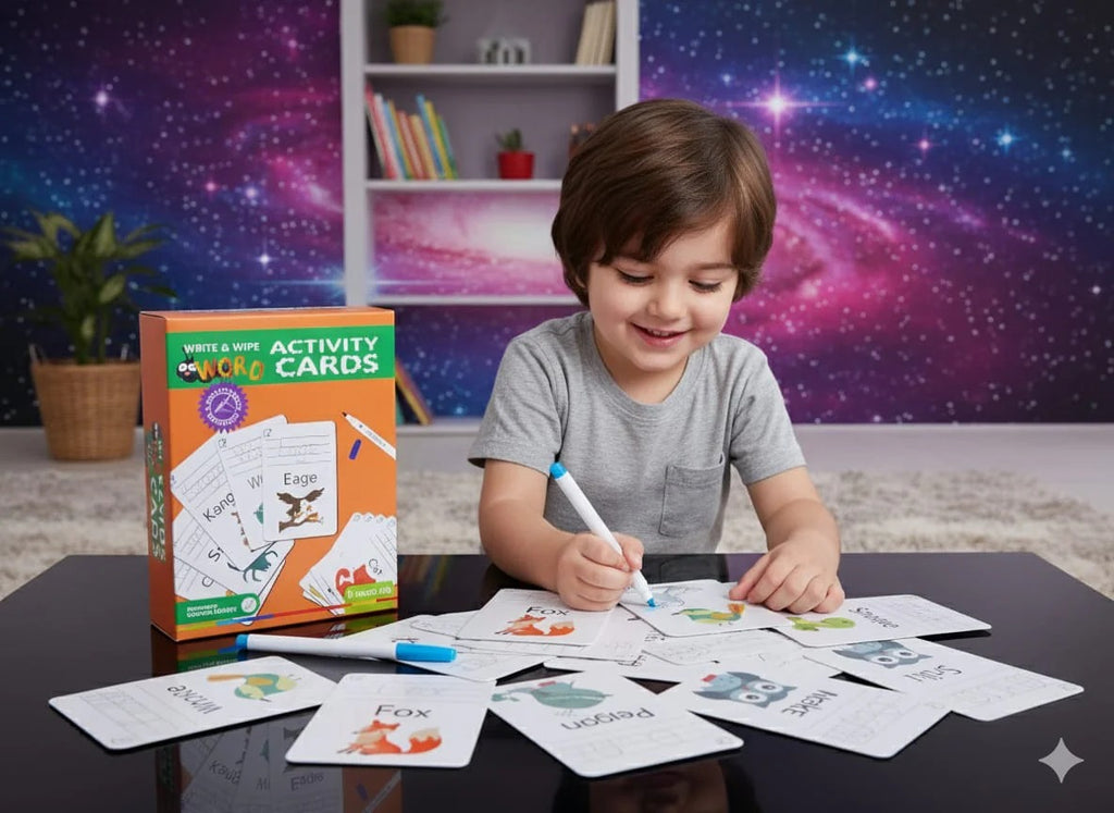 ABC, 123 & Word Write and Wipe Activities Cards