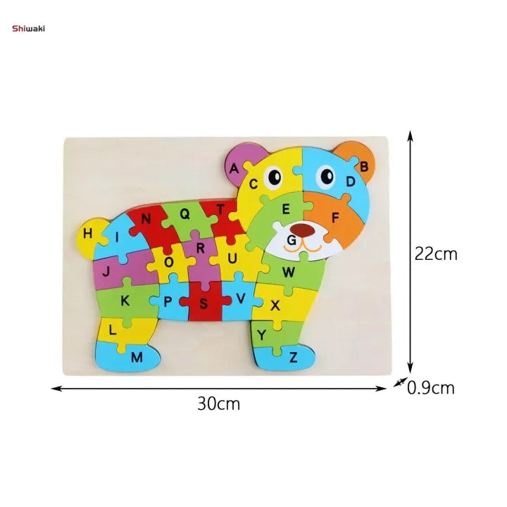 Wooden 3D Number & Sorting Puzzle 1 Piece (Assorted Designs)