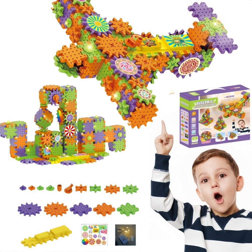 Electric Gear Building Blocks Set 130+ Pieces