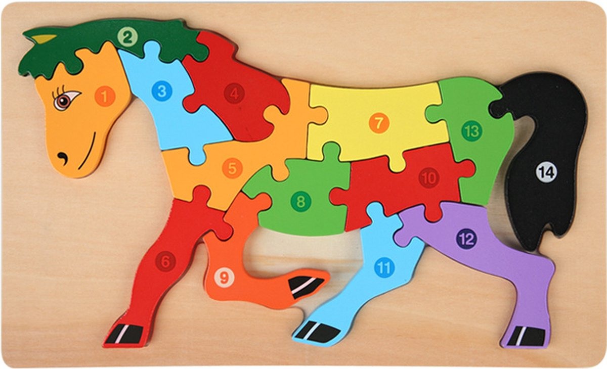 Wooden 3D Number & Sorting Puzzle 1 Piece (Assorted Designs)