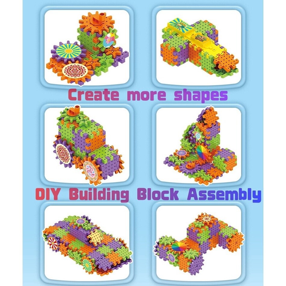 Electric Gear Building Blocks Set 130+ Pieces