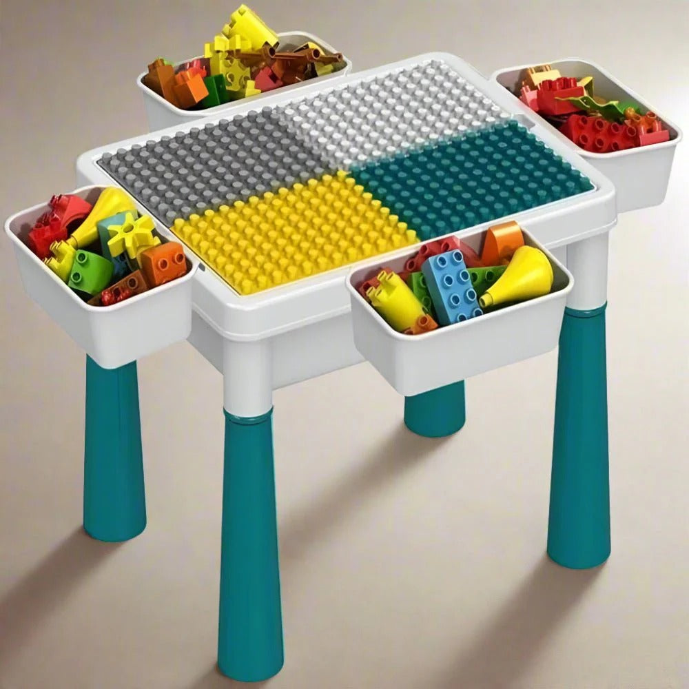 Dinosaur Building Block Table with Chair – 72 Pcs of Endless Fun!